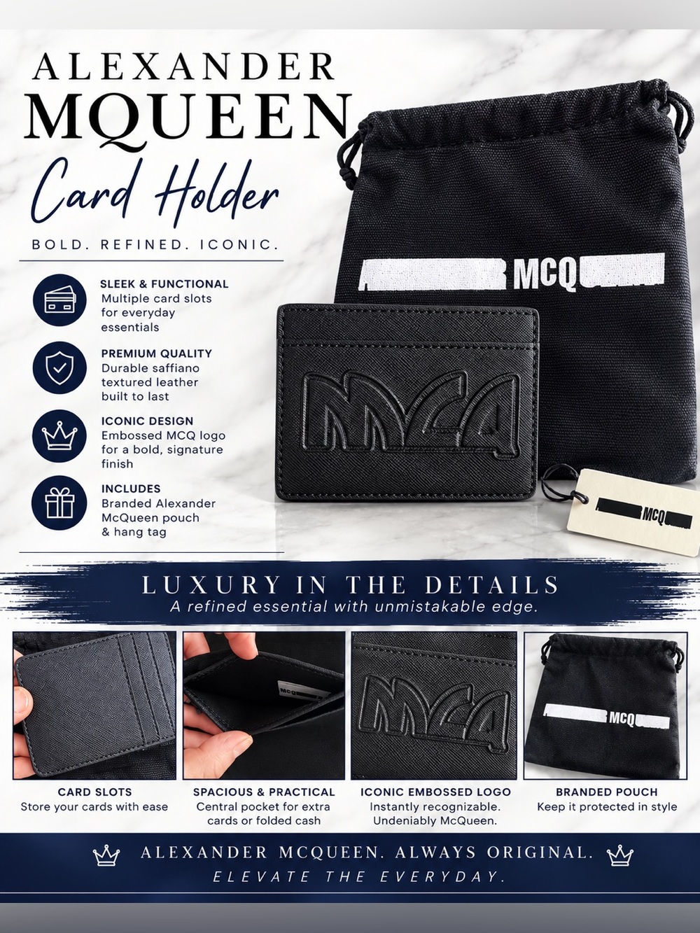 Alexander McQueen Black Card Holder